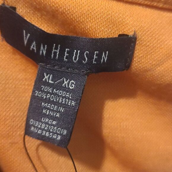 Men's XL Orange Short Sleeve Van Heusen Shirt - Picture 5 of 6